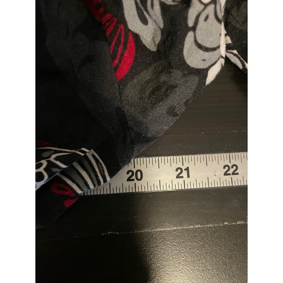 Express Wrap Dress Womens Medium Black Red Floral Tie Surplice Whimsigoth Y2K - Picture 5 of 7